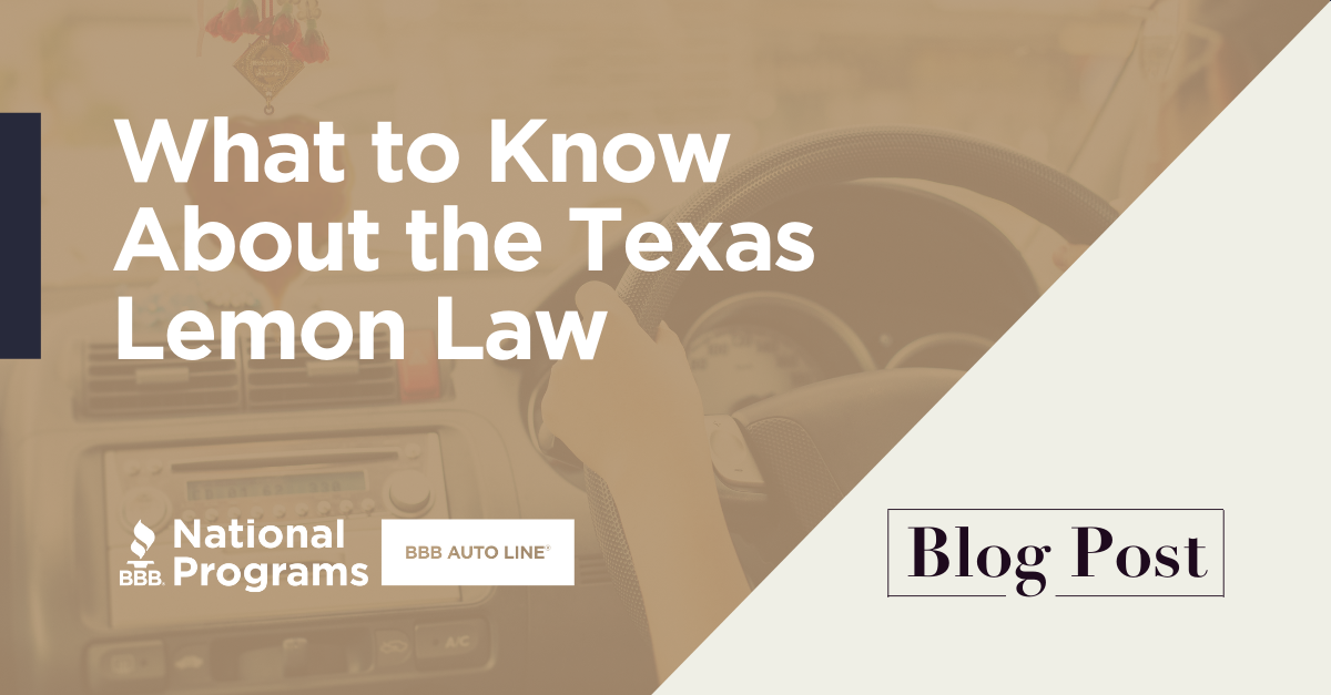 What to Know About the Texas Lemon Law